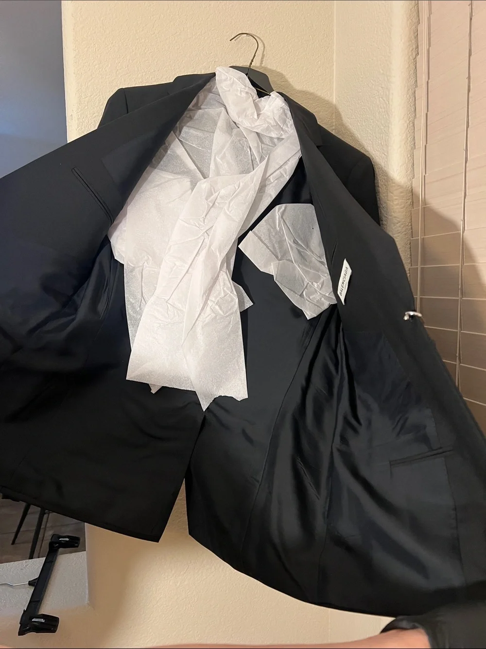 Balenciaga Black Single-Button Tailored Blazer